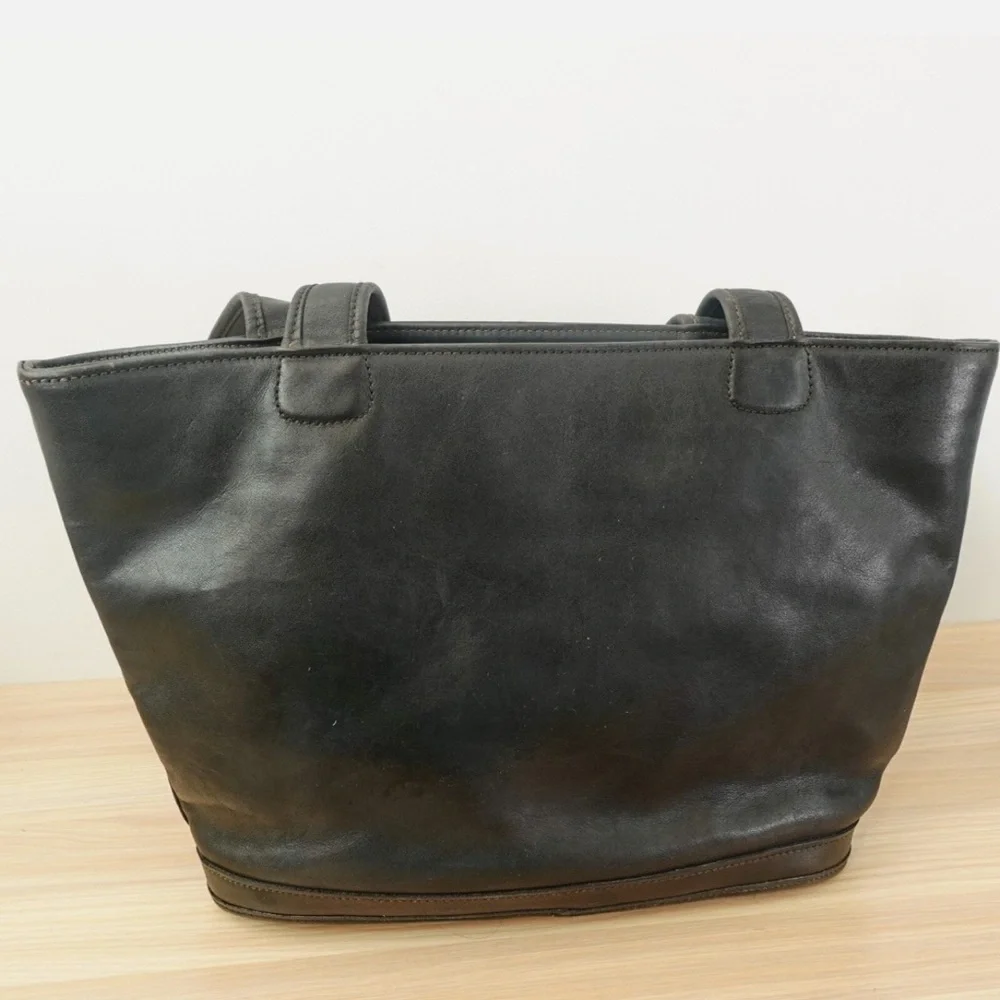 Coach Black Leather Tote Bag